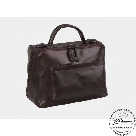 Женская кожаная сумка "Крис" (коричневая)